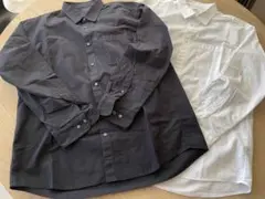 無印良品　長袖シャツ　2着　ホワイト・ブラック　メンズXL