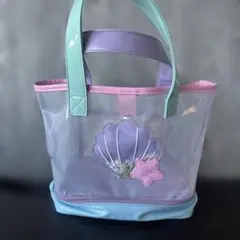 クリアトートバッグ 貝殻刺繍付き
