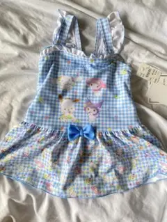 【新品】サンリオ 水着 女の子／ワンピース／110／シナモンロール／クロミ