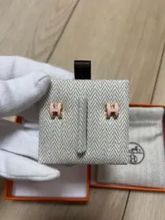 エルメス ミニポップH ピンク ピアス
