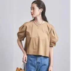UNITED ARROWS コクーンスリーブTシャツ　ベージュ　美品