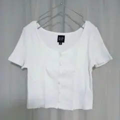 GAP リブ クロップド 半袖 トップス Tシャツ