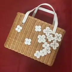 【新品未使用】4℃ / フラワービジューカゴバック