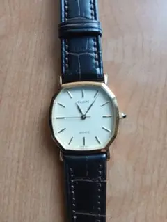 ELGIN 八角形 クォーツ腕時計 ゴールド