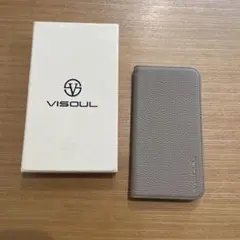 VISOUL iPhone15 Plus ケース 手帳型　ブラウン×イエロー