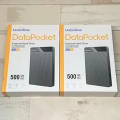 【新品未開封】UnionSine 外付けHDD 500GB 【ブラック】2個