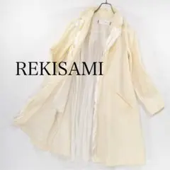 REKISAMI 後ろプリーツ メッシュ コート 春スプリング リネン シルク