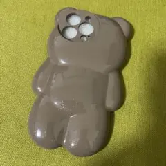 訳あり　立体クマ型　ブラウン　ラメ　iPhone13Pro ケース