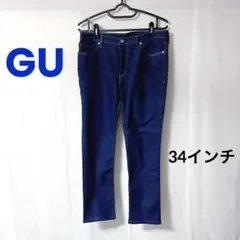 GU デニム スリムジーンズ インディゴ 34インチ XL