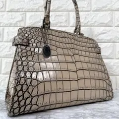【定価30万円！】極美品 JRA公認 セレンシー クロコ 目地染め ハンドバッグ