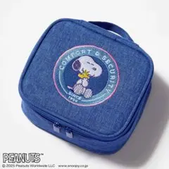 GLOW付録 PEANUTS 75周年アートの刺しゅうが可愛い ミラー内蔵ポーチ