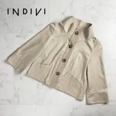 美品 INDIVI ショートジャケット ベージュ サイズ40*QC976