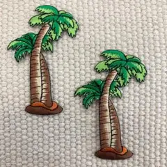 刺繍ワッペン　ヤシ　木　南国　夏　2枚セット