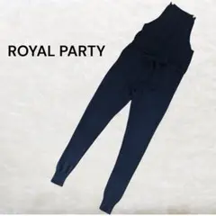 ロイヤルパーティー ニット サロペット ケーブル編み オーバーオール パンツ F