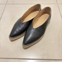 JIL SANDER NAVY 黒レザー パンプス