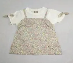 再値下げしました〜新品〜UZULSND小花重ね着風Tシャツ/ピンク系