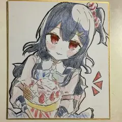 アイドルマスターシャイニーカラーズ　杜野凛世　手描きイラスト色紙　中サイズ