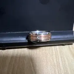 ストライプデザインリング シルバー ローズゴールド