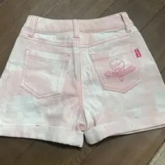 短パン　ピンク　アイスクリーム刺繍
