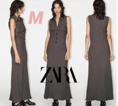 新品 ZARA 大政絢さん着用！定価10,990円 リネン シャツワンピース M