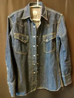 フラットヘッド 7001 デニムシャツ 胸ポケット サイズ38 The Flat Head Head（フラットヘッド）デニムウエスタン7001