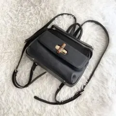 極美品 タマミワタナベ リュック バンブー タッセル レザー ブラック 6.5万