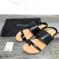 美品 スタッカート シンプル モード カジュアル フラット トングサンダル 22