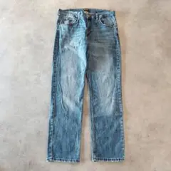Lee リー W34 ブルーデニム ボトム パンツ 古着 青 ヒゲ 15154