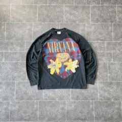 NIRVANA ニルヴァーナ heart shape L/S Tシャツ フェード