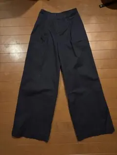 ユニクロ ハイウエストチノワイドパンツ S(58)