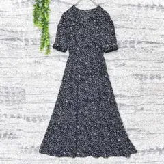 美品！ジーユー/フラワープリント/フロントボタン/ワンピース/5分袖/羽織り/S