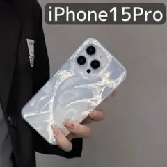 iPhone 15pro　ホワイト　iPhoneケース　レーザーカラー　しろ