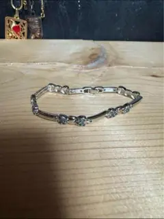 シルバー　ブルー　ハート　ブレスレット