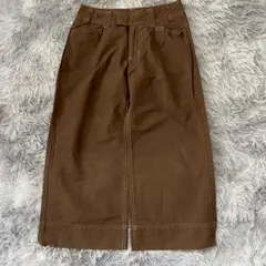 美品✨【B.L.U.E. 】茶色 ワイドパンツ (S) 綿 カジュアル デニム地