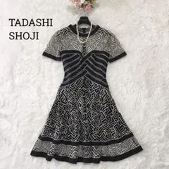 美品☆タダシショージ 膝丈ワンピース レース チュール 半袖 透け感 2P