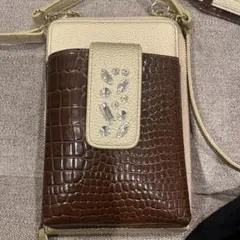 新品同様　ABISTE アビステ　ビジュー付き　2way ポシェット