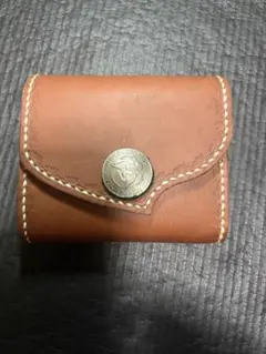 レザー製ブラウンコインケース