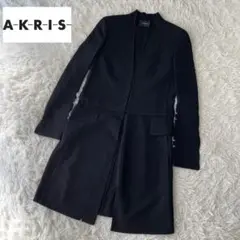 【美品☆希少】皇室御用達アクリス 2wayロングコート ウール 黒 US 6