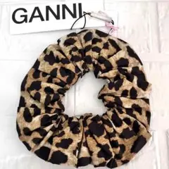GANNI ガニー レオパード スクランチヘアバンド シュシュ
