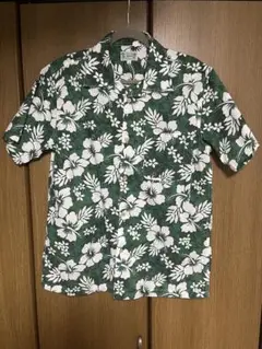 アロハシャツ Nepuca Mハイビスカス 緑 メンズ 半袖