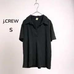 J.CREW トップス 半袖 S スキッパー シャツ レディース 黒 レーヨン