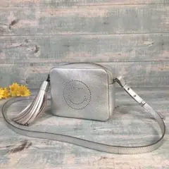 超美品 名作 Anya Hindmarch スマイル フリンジ レザー バッグ
