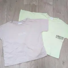 ZARA　ベージュとライムグリーンのTシャツセット 3-4歳 104サイズ