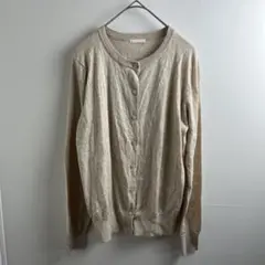GU UVカット ウォッシャブル クルーネック カーディガン M ベージュ