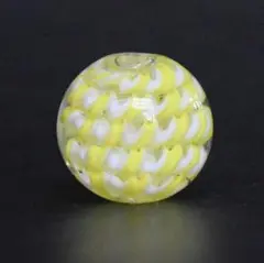 高級とんぼ玉　ガラス玉　黄色　約20ｍｍ