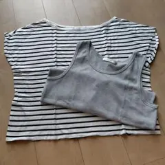アズノウアズオオラカ ストライプTシャツ タンクトップ セットアップ