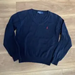 【Polo by Ralph Lauren】 ネイビー Vネックセーター 120