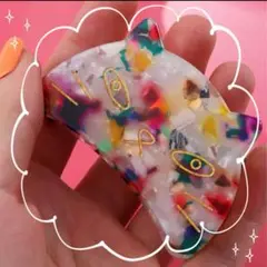新品未使用　猫ちゃん　カラフル　バンスクリップ　まとめ髪　猫　大人気シリーズ