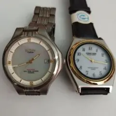 ELGIN ソーラー腕時計 ソーラー デイデイト シェル チタン ジャンク