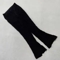 JEANASIS フレアパンツ ブラック ハイウエスト プリーツ 長丈 M 美脚